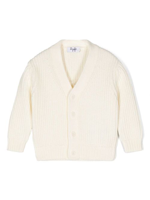 Ribbed cardigan - White