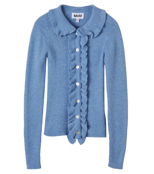 Gamora ruffled wool and cotton cardigan