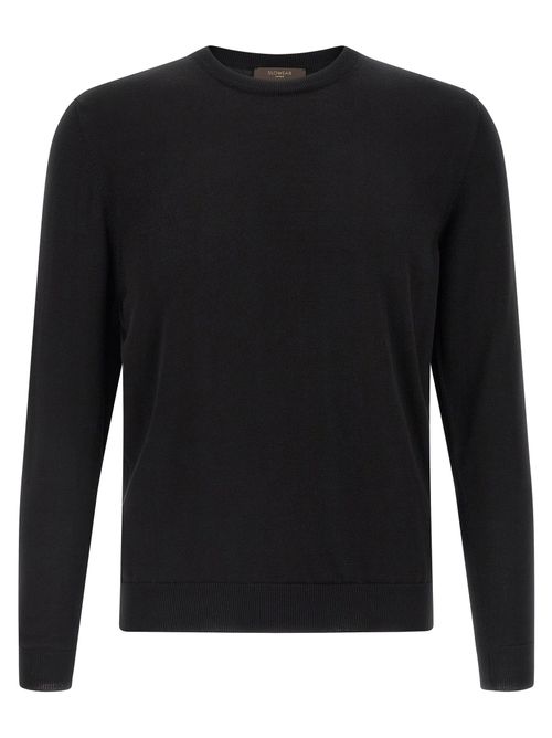 Cotton Crewneck Sweater — Black