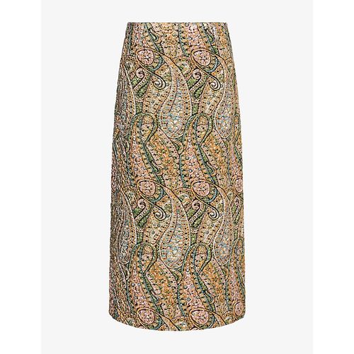 Womens Sentista Metallic Woven Maxi Skirt