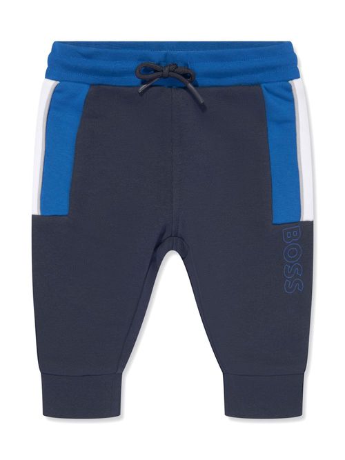 Panelled logo-print track pants - Blue