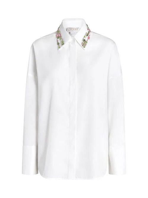 Shirt With Jewel Collar