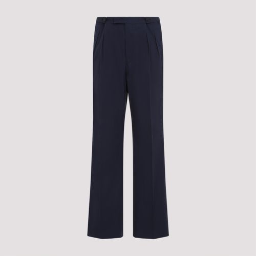 Blue Cotton Popeline Pants