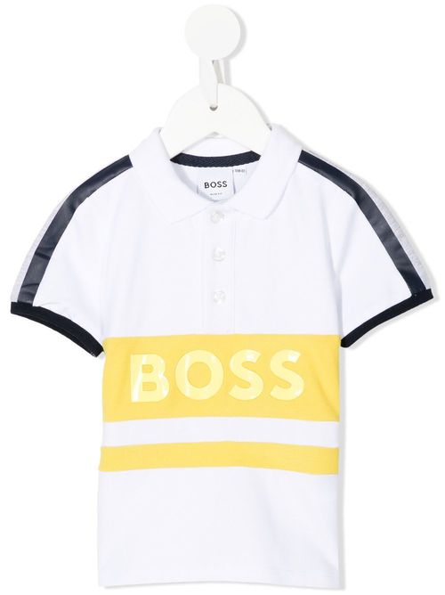 Logo-stripe polo shirt - White