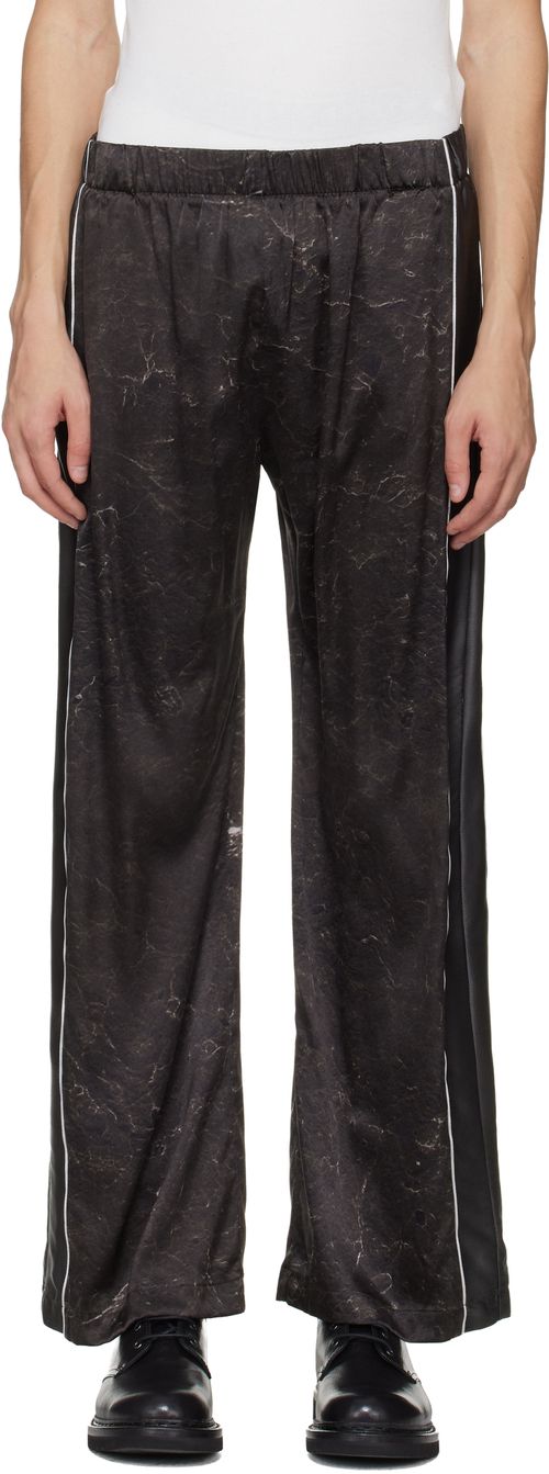 Brown Satin Silk Football Track Pants