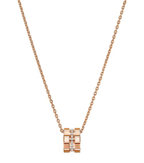 Rose Gold and Diamond Ice Cube Necklace