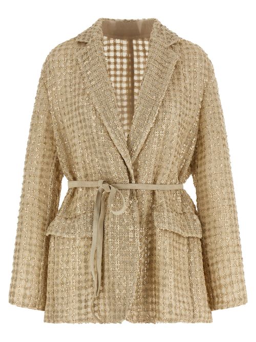 Dazzling Net Embroidery Organza Blazer