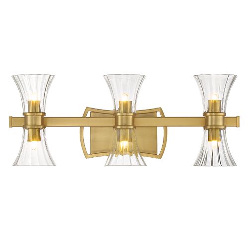 Warm Brass LED Bathroom Vanity from the Bennington Collection