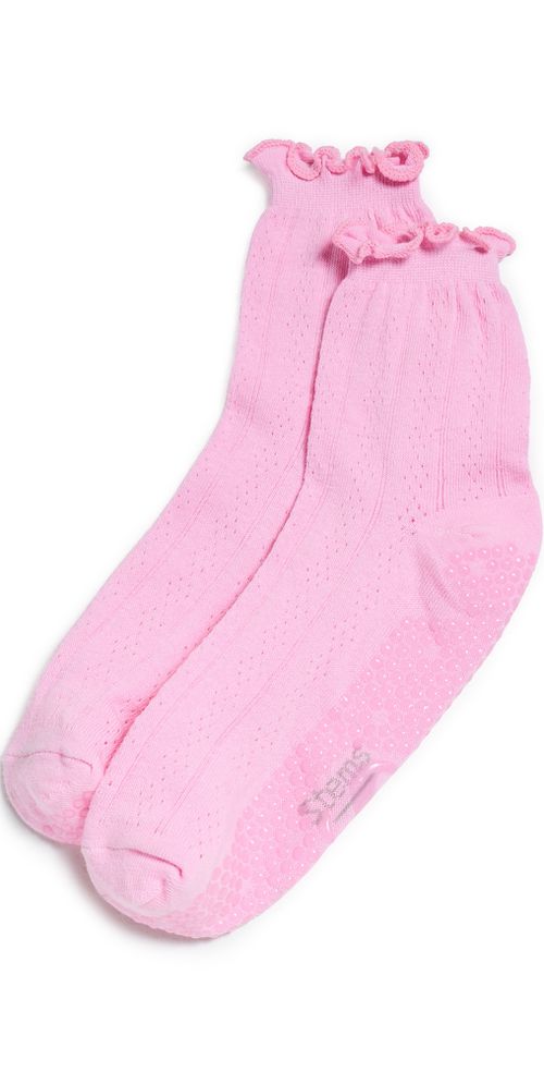 Pointelle Grip Socks Blush One Size