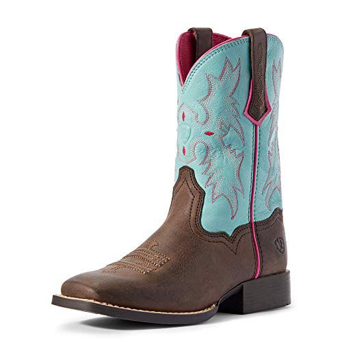 ARIAT Unisex-Child Tombstone Western Boot Bay Brown/Bell Blue