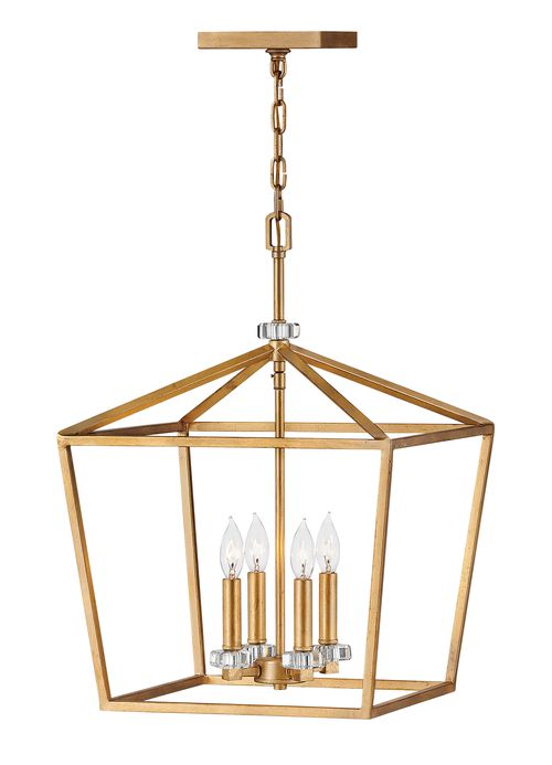 Distressed Brass LED Chandelier from the Stinson Collection