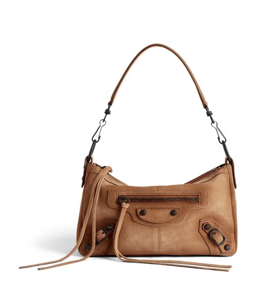 Mini Suede Le City Moto Shoulder Bag