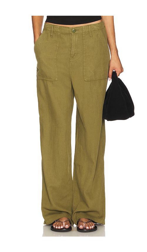 Good American Lite Linen Jeans in Olive. -  8 also in 0, 00, 10, 12, 2, 20, 22, 24