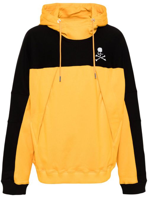 Logo print cotton hoodie - Yellow
