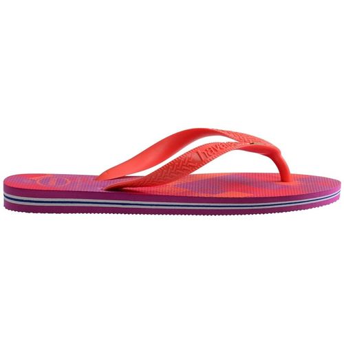 Havaianas Womens Hav. Brasil Fresh Black Leaf Flip Flops in Rose Gu