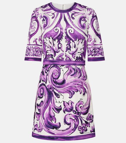 Majolica cotton-blend minidress