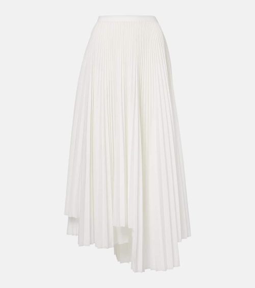 Plissé asymmetric muslin maxi skirt