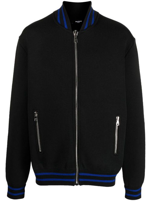 Zipped knit jumper - Black