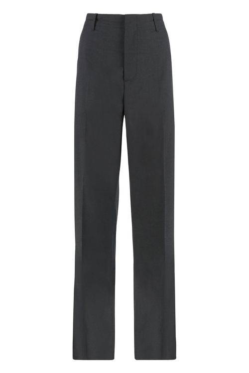Wool Trousers with Side and Back Pockets