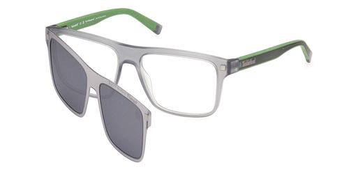 Timberland TB50008 with Clip-On 020 Men's Eyeglasses Grey Size 56 - Blue Light Block Available
