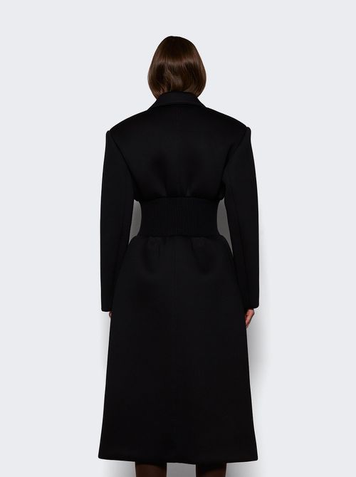 Bonded Single Breasted Coat Black