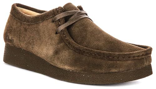 Clarks Womens Wallabee Evo Suede Olive Shoes