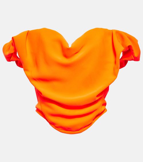 Sunday off-shoulder crêpe corset top