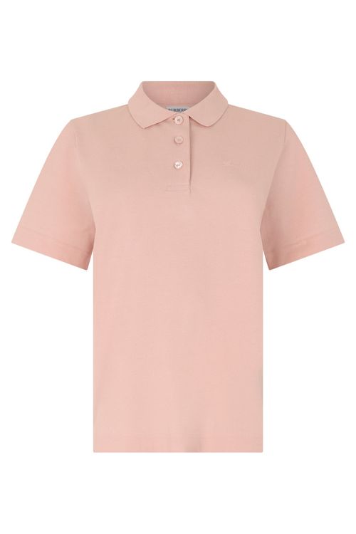 Pink Solid Shirt Collar Polo