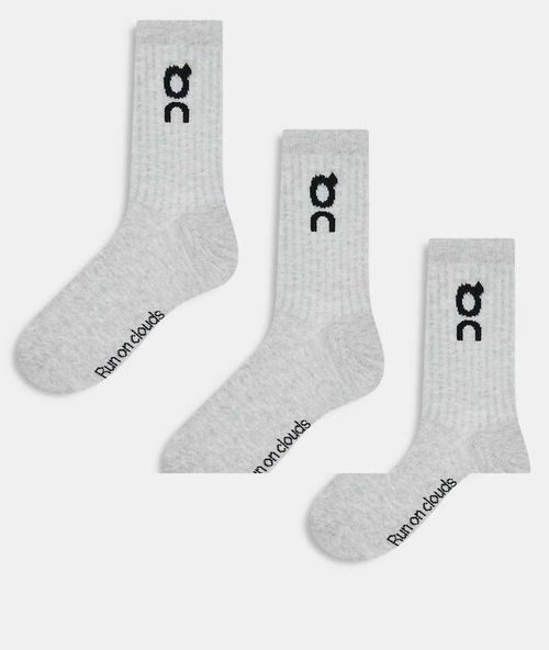 ON 3 pack logo high socks in grey