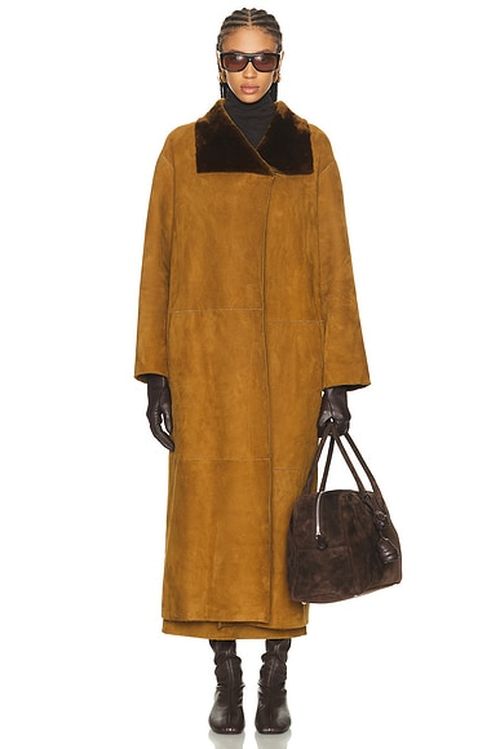 NOUR HAMMOUR Birthday Merinos Coat in Brown