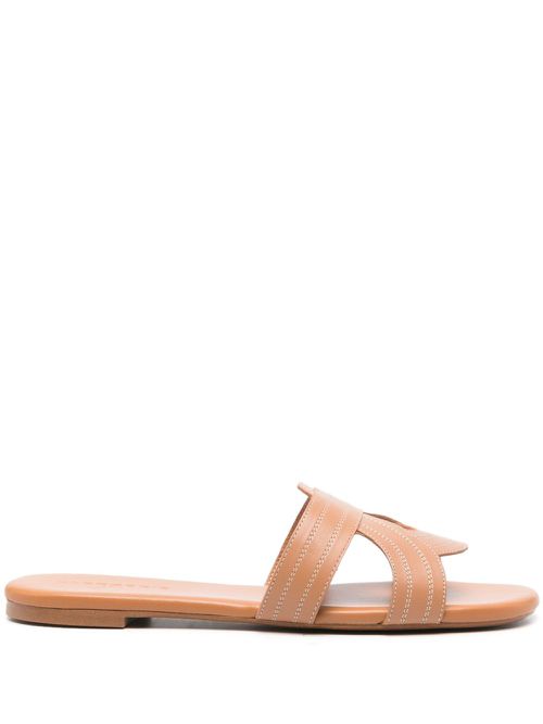 Ivory leather sandals - Brown