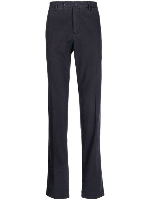 Pressed-crease four-pocket chinos - Blue