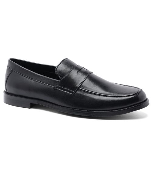 Men's Sherman Penny Loafer Slip-On Leather Shoe - Black