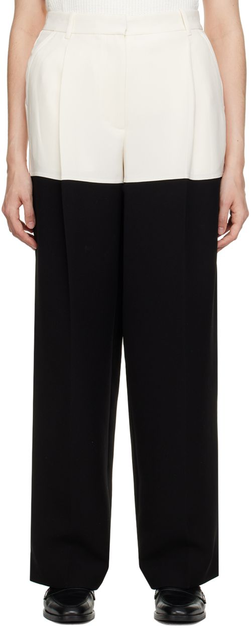 Off-white and black color block slacks
