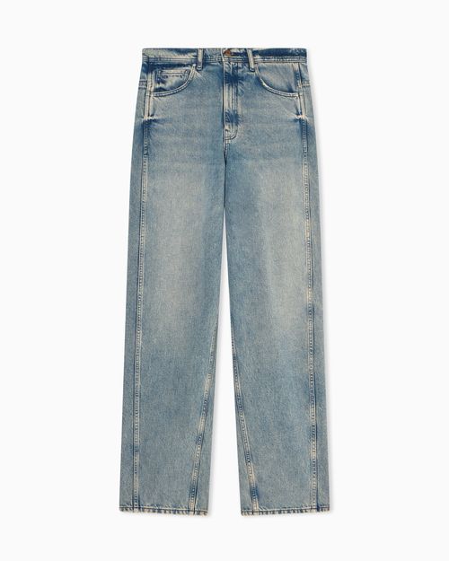 Relaxed Fit Denim Mid Blue Used Look Jeans