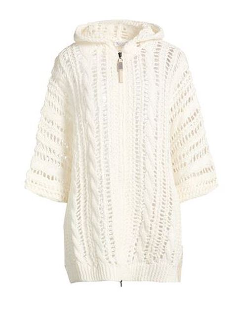 Woman Cardigan White Size L Jute, Cotton, Polyamide, Leather, Brass