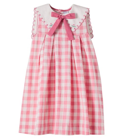 Catherine gingham pleated cotton dress