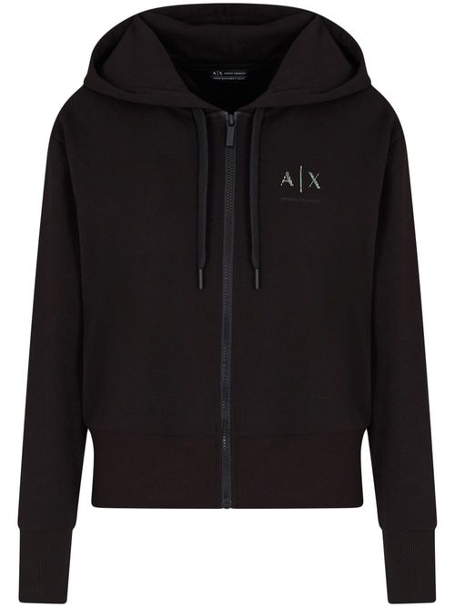 Logo-print hoodie - Black