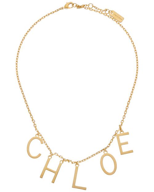 Chloe Logo Brass Necklace