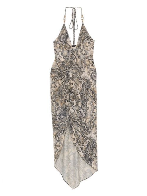 Just Cavalli pyton-print jersey maxi dress - Grey