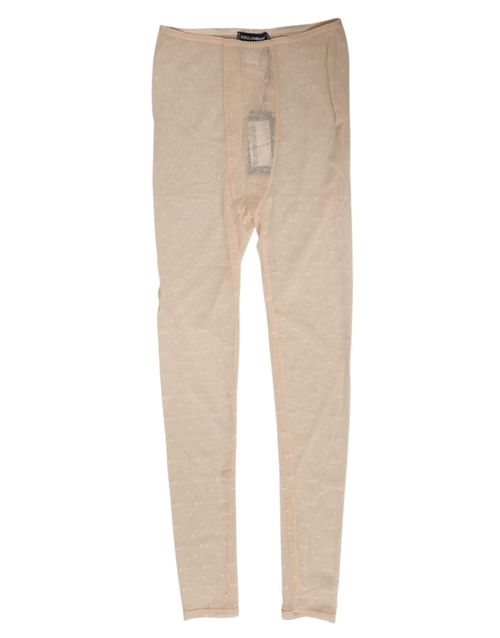 Logo-Patterned Nylon-Elastane Leggings — Beige