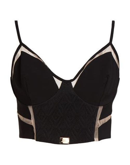 Woman Top Black Size 2 Polyamide, Elastane, Cupro