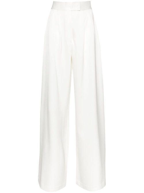 Wide-leg satin trousers - White