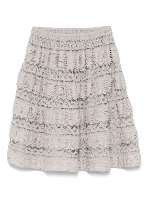 2000s lace-panelled skirt - Pink