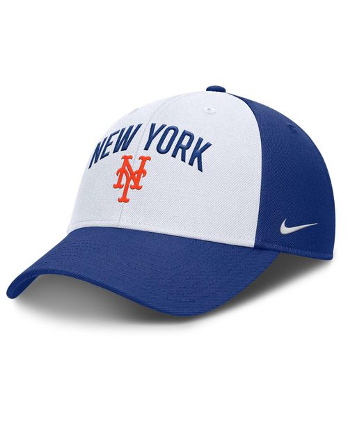 Men's White/Royal New York Mets Club Performance Adjustable Hat - White, Royal