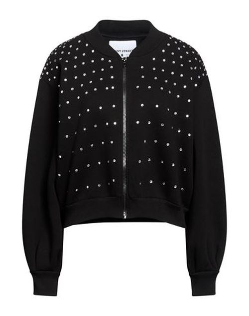 Woman Sweatshirt Black Size L Cotton, Polyester