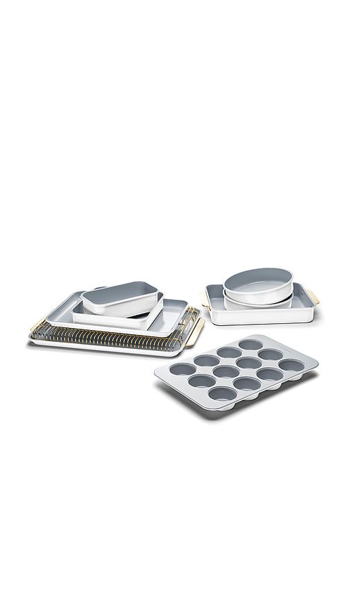 Caraway LOT DE MOULES À PÂTISSERIE NON-TOXIC CERAMIC NON-STICK MEGA BAKEWARE SET en White