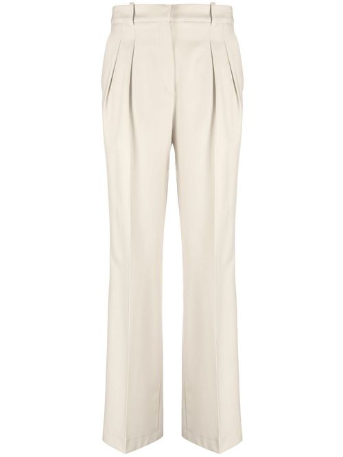 High-waisted tailored trousers - Neutrals