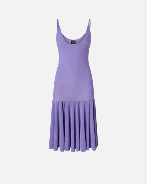 Mini dress with shoulder straps and pleats - L