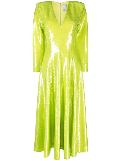 Andy sequinned V-neck midi dress - Green